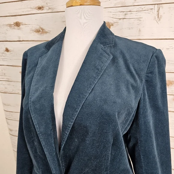 🍂SOLD🍂 Talbots Teal Blue One Button Blazer Jacket Lined 8P - Picture 5 of 15
